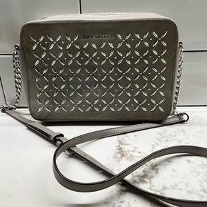 Michael Kors Metallic Gray Crossbody Bag